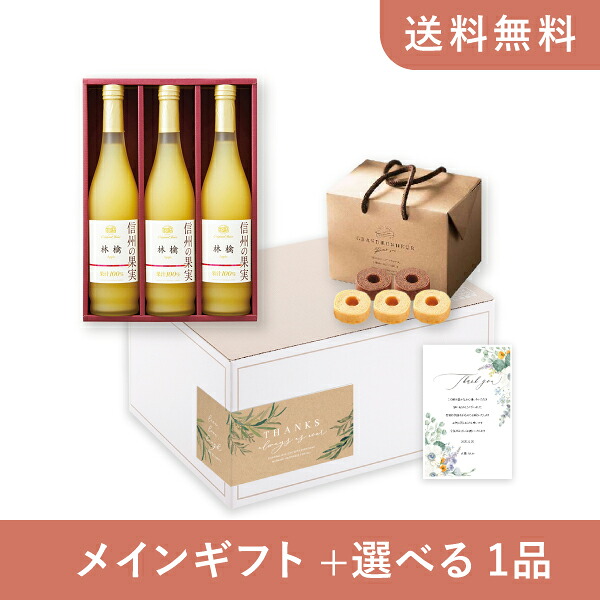 お返し・内祝いギフトセット（グルメギフト りんご村からのおくりもの 信州の果実 林檎ジュースセット D） (内祝い お返し お菓子 ジュース 5000円 ギフトセット ギフトボックス 内祝いセット 結婚内祝い 出産内祝い お返し送料無料)
