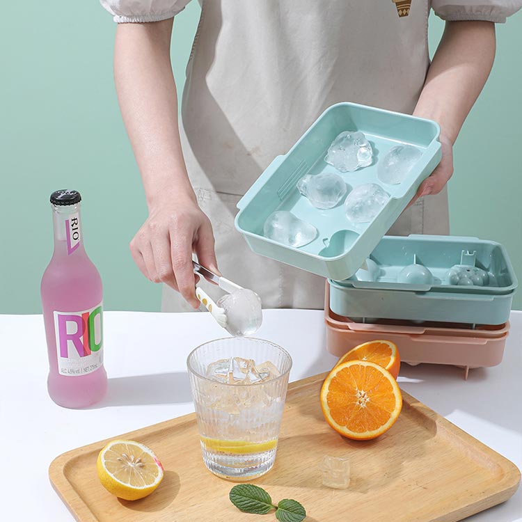 市場 製氷皿 おしゃれ まる氷 かわいい 蓋つき 製氷グッズ 氷格 アイストレー製氷皿 大きい 製氷ケース 製氷機 6個取り