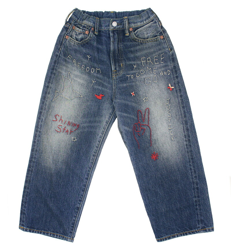 【デニム＆ダンガリー　DENIM DUNGAREE】 12ozHOME MADEデニム シシュウ LPN (115-125) 【22620627】