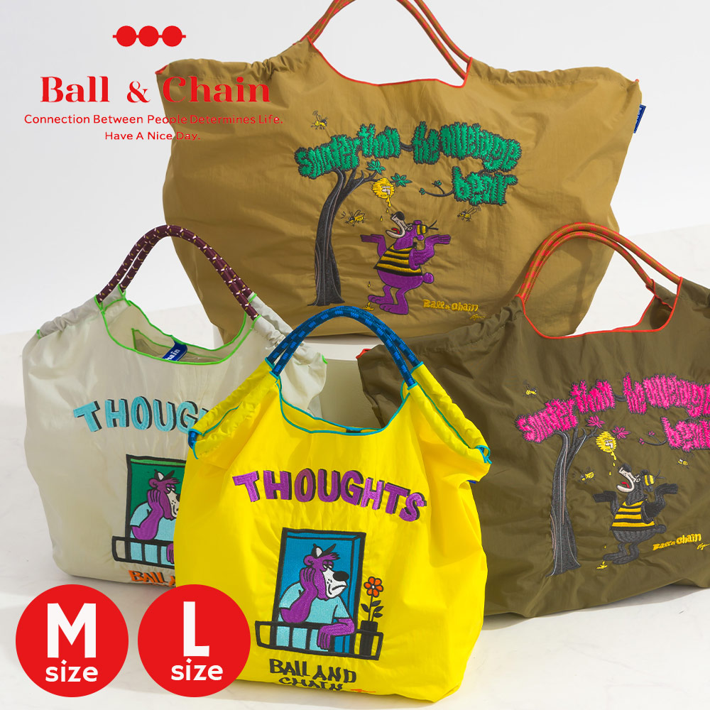 [正規販売店] [Ball&Chain] ボールアンドチェーン Ryu Ambe Mサイズ Lサイズ リュウアンベ ボール&チェーン shopping bag ショッピングバッグ レディース メンズ エコバッグ 刺繍 おしゃれ カジュアル トートバッグ ギフト画像