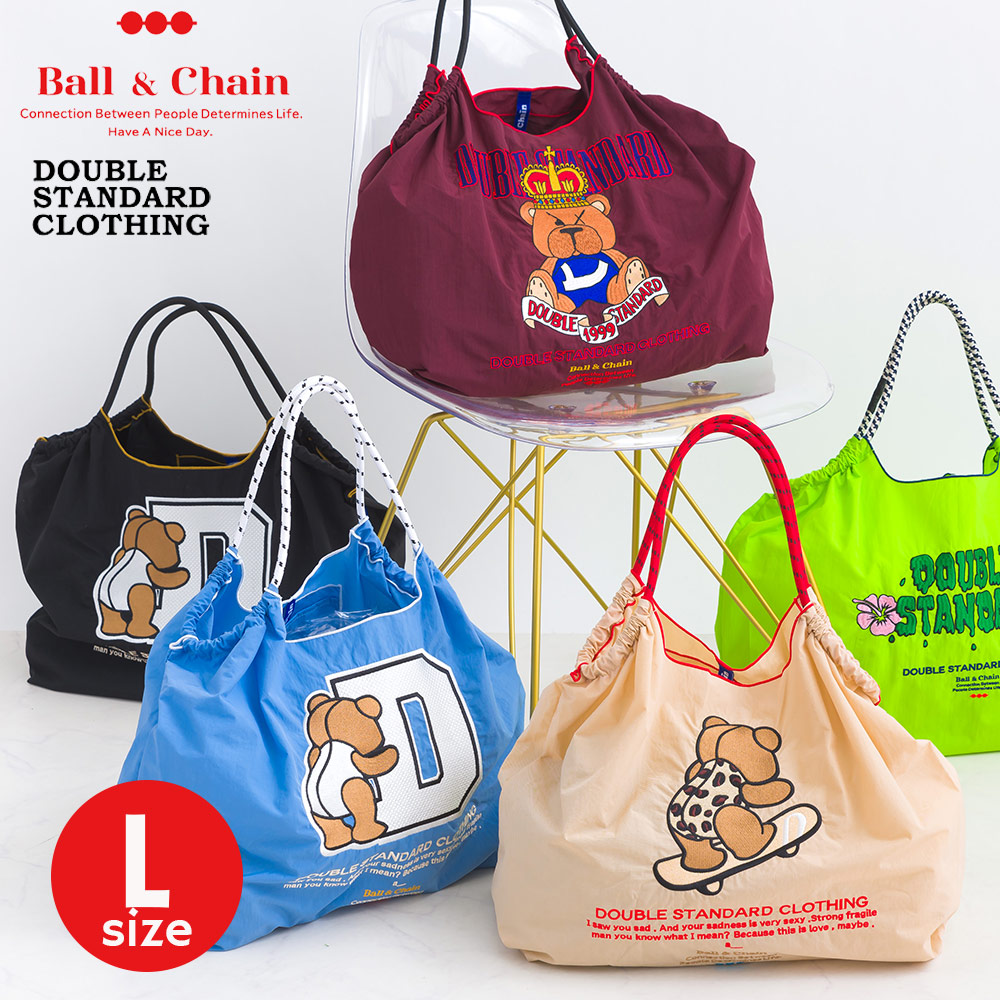 楽天市場】[正規販売店] [Ball&Chain×DOUBLE STANDARD CLOTHING] ボールアンドチェーン shopping bag Lサイズ  ボール&チェーン ダブルスタンダードクロージング ダブスタ レディース エコバッグ 刺繍 おしゃれ 熊 BEAR かわいい 布 トートバッグ ギフト  クマ L : PICCIN ...