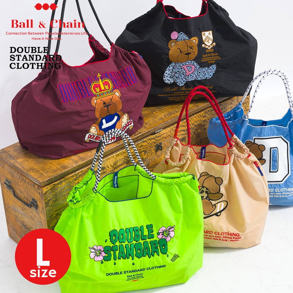 [正規販売店] [Ball&Chain×DOUBLE STANDARD CLOTHING] ボールアンドチェーン shopping bag Lサイズ  ボール&チェーン ダブルスタンダードクロージング ダブスタ レディース エコバッグ 刺繍 おしゃれ 熊 BEAR かわいい 布 トートバッグ ギフト  ...