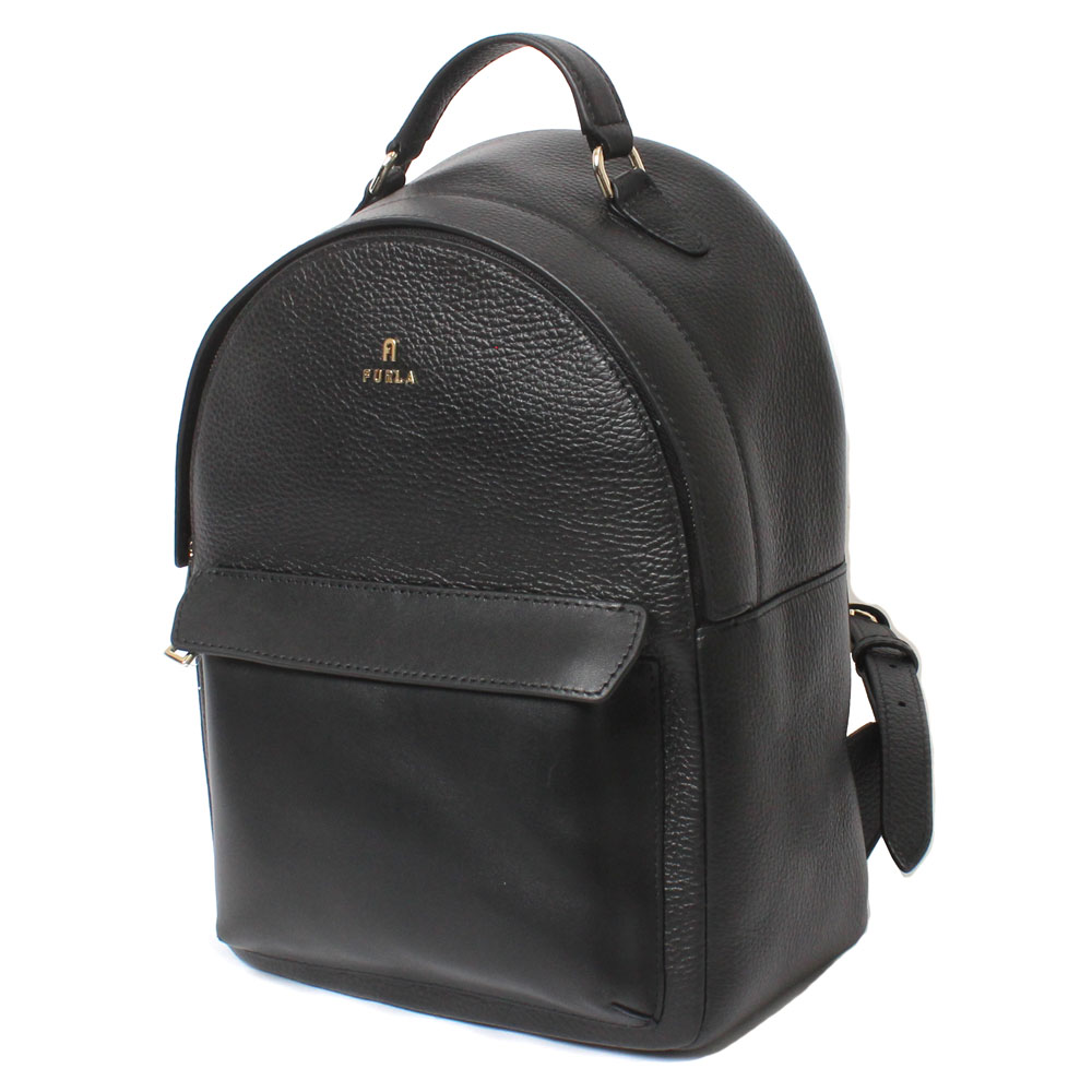 【美品】FURLA フルラ リュック　レザー×キャンバス ブラック×ベージュ フルラ FURLA バッグ （ベージュ） -ファッション通販 FASHION