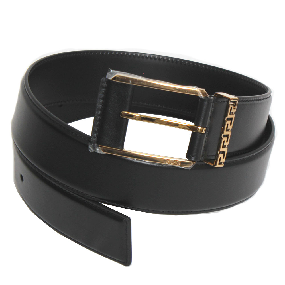 VERSACE ヴェルサーチ メンズ レザーベルト DCU8241 DVTP1 1B00V ブラック