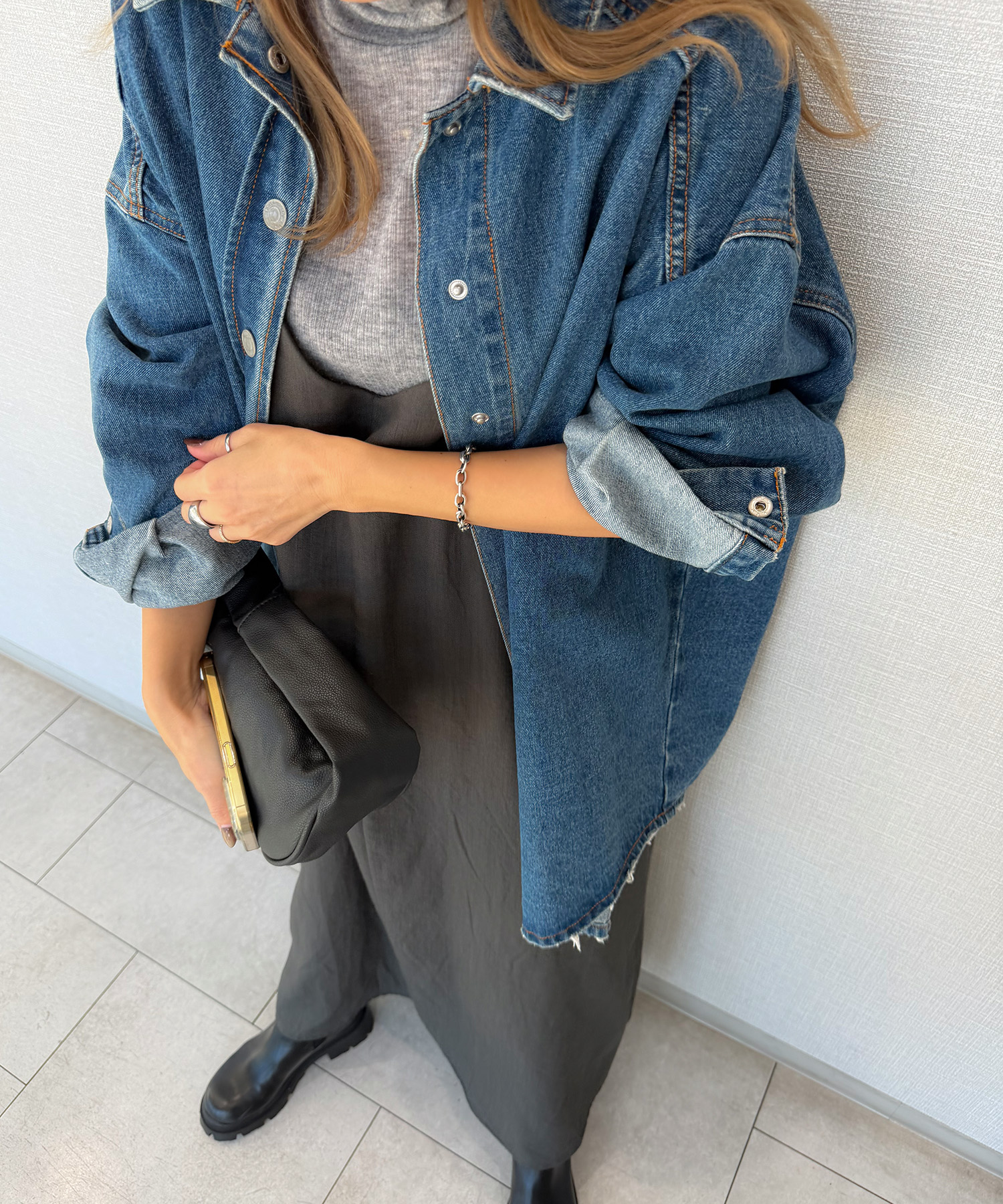 30%OFFクーポン利用で→6,720円】オーバーサイズデニムシャツ アウター