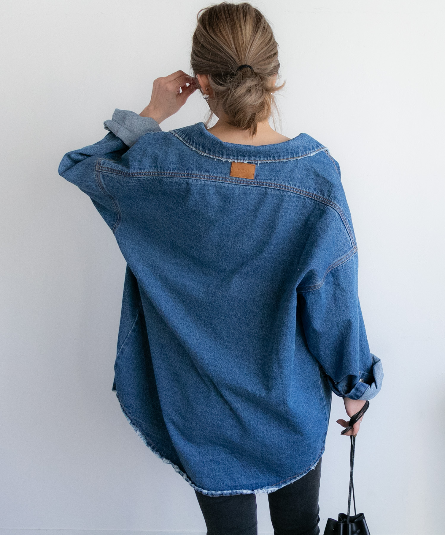 新品ピイチ　PICHI大人気オーバーサイズデニムシャツ 楽天市場】オーバーサイズデニムシャツ アウター ルーズ 大きい