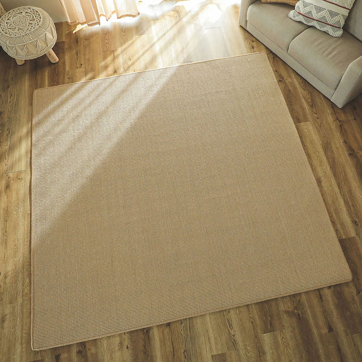 【ポイント10倍!今晩20時開始】ラグ カーペット 190x240cm サイザル麻ラグ ラグマット ラグカーペット 長方形 敷き物 すべり止め付き 床暖房対応 ホットカーペット対応 天然素材 断熱 調湿 防音 夏用ラグ おしゃれ レオン 2色対応｜Pie-no