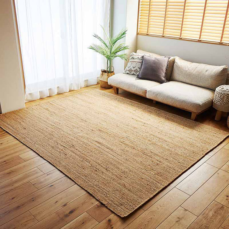 【ポイント10倍!今晩20時開始】ラグ カーペット 190x240cm 長方形 ジュートラグ 敷き物 ジュート100% ラグマット リビングマット 麻 和室 洋室 通気性 保温 放湿 オールシーズン 西海岸 リゾート風 おしゃれ トルソ