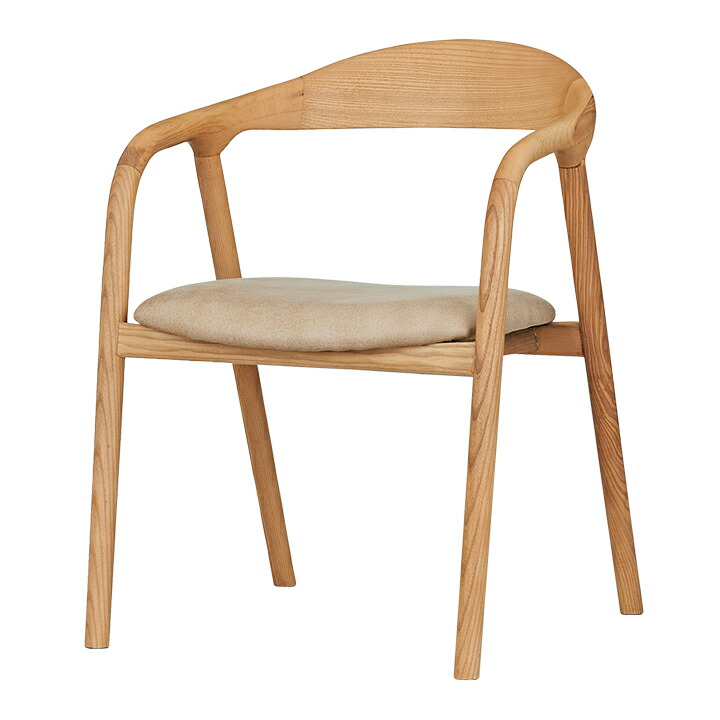 【ポイント10倍!20時～17日1:59】【完成品/アッシュ無垢材使用】ダイニングチェア Plato(プラト) ファブリック PVC 1脚 2色対応 肘付き ダイニングチェアー ダイニング デスクチェア イス いす 椅子 木製 食卓椅子 北欧 無垢材 おしゃれ