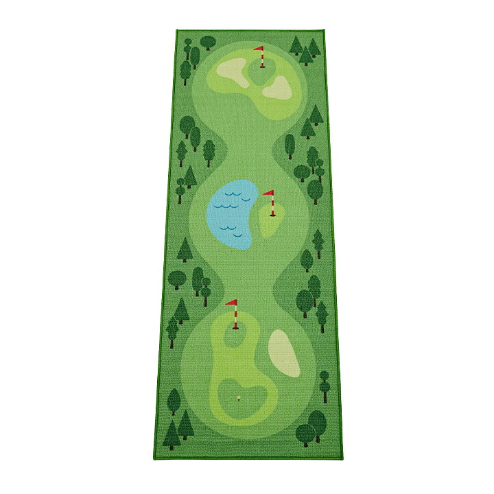 【ポイント10倍!20時～26日1:59】【裏面滑り止め加工】Good Golf Mat(グッドゴルフマット) 76x200cm ルームマット ラグ カーペット ラグマット 長方形 キッズ 子供 おしゃれ コンパクト フロアマット プレイマット オールシーズン｜Pie-no