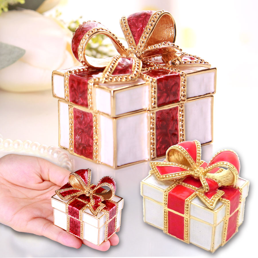 楽天市場 プレゼントボックス ジュエリーボックス ワインリボン レッドリボン 誕生日 プレゼント ギフト クリスマス お祝い 宝石箱 ジュエリーケース 可愛い 置物 アクセサリーケース Picals ピカルス ジュエリーボックスのピィアース