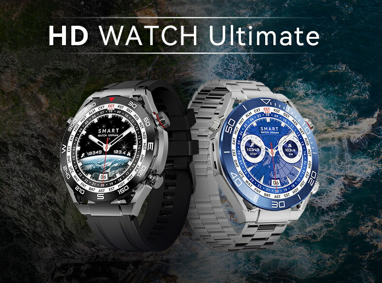 【2種バンド付き コンパス搭載】スマートウォッチ 丸型 1.52インチ大画面 iPhone/Android対応 ビジネスSmart Watch Bluetooth通話機能 スポーツウォッチ 100種類の運動モードSMS/Twitter/Facebook/Lineなど通知 スマートウォッチ 初心者おすすめプレゼント父の日ギフト
