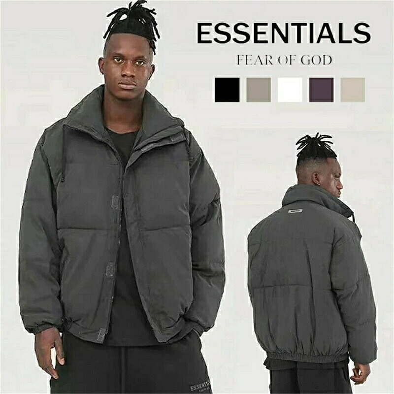 ESSENTIALS 衣料繊維 落ち込む上衣 メンズ レディース 中綿 上衣 アウター 前掛け 冬 2WAY 軽さ 他愛も無い 防風 撥水 防寒 アウトドア 余暇 生あたたかい 冬服 今めかしい 分かりやすい 無地 黒 S M L XL 馬鹿でかい大いさ 全5色