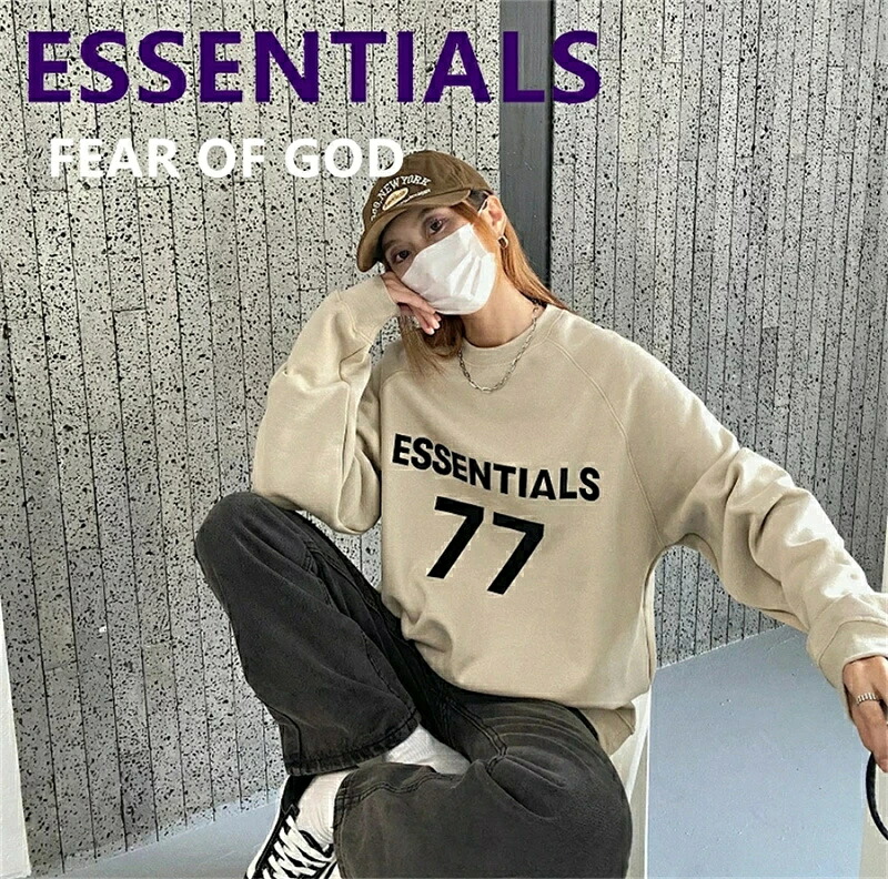 【★一般受け商いもの 店長とき勧める★】ESSENTIALS パーカー ティーシャツ トレーナー 労働者の一団素っ首 FOG 馬鹿でかい大きさ 一般受け 調教師 ティーシャツ 流汗 長袖 無地 今めかしい 心地好い 丸首 かっこいい 男女兼用 烏兎冬服