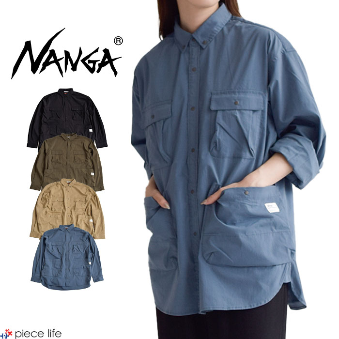 【P3倍】 NANGA ナンガ HINOC RIPSTOP CAMP SHIRTS ヒノック 下唇立ちふさがる 難民キャンプ プルオーバー シャツアウター メンズ アウター トップス タキビリップ ビッグ影ぼうし 羽織り 伸ばすこと 難燃性 摩り切れる性 耐久性 分かりやすい アウトドア NW2242-1H228/NW2421-1H207-A