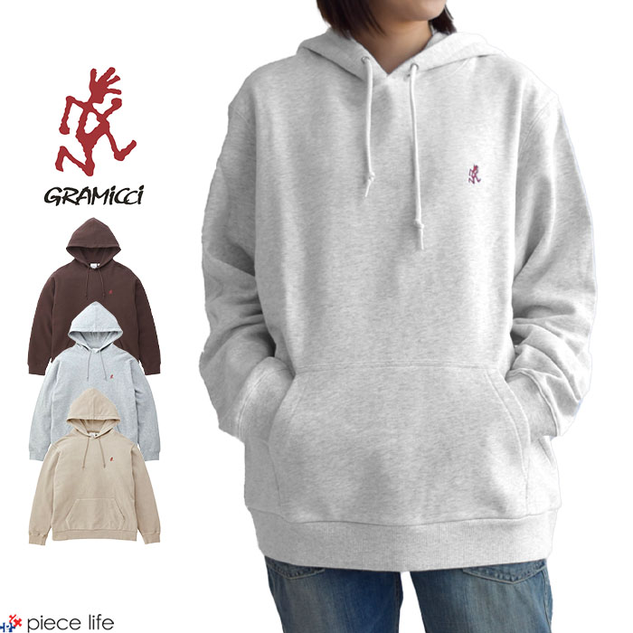 【10%OFFクーポン】 GRAMICCI グラミチ パーカー トップス ONE POINT HOODED SWEATSHIRT ワンポイントフーディー スウェット シャツ メンズ レディース ユニセックス 長袖 春 秋 冬 コットン 綿 ブラウン グレー ベージュ M L XL G303-FT｜piece life ピースライフ