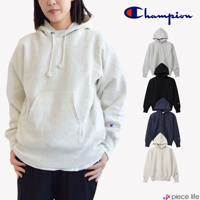 正規取扱店チャンピオン Champion パーカートップス スウェット リバースウィーブ(R) フーデッドスウェットシャツ メンズ レディース ユニセックス 春 秋 冬 グレー ブラック ネイビー オートミール M L XL C3-Y132|piece life ピースライフ