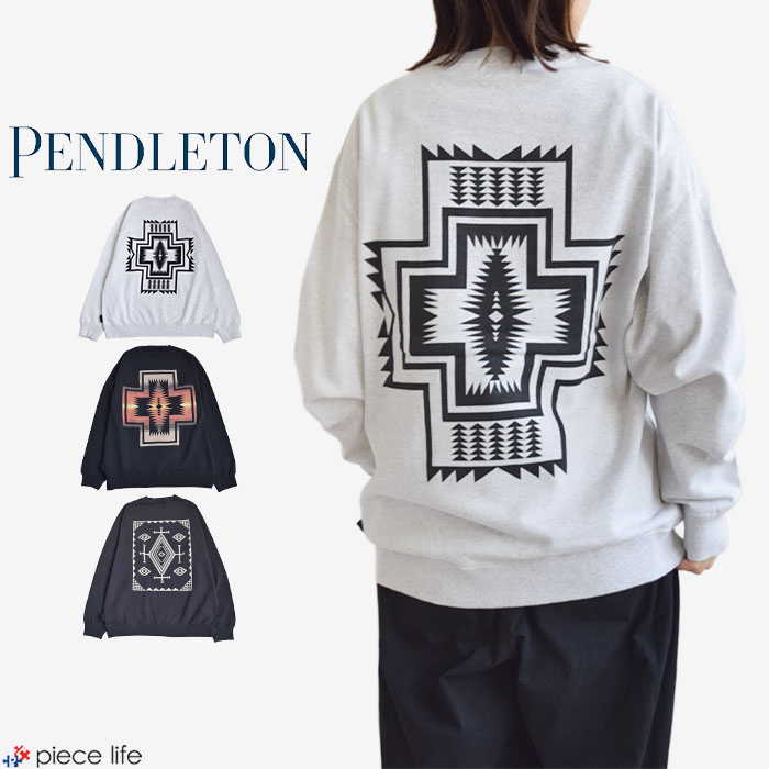【2025秋冬新作】ペンドルトン PENDLETON 汗水 調教師 素っ気ない手当たり うしろ側刷り上げる Back Print Sweat メンズ レディース ユニ一発やる 綿 春 秋 冬 M L 全3色 5475-1020