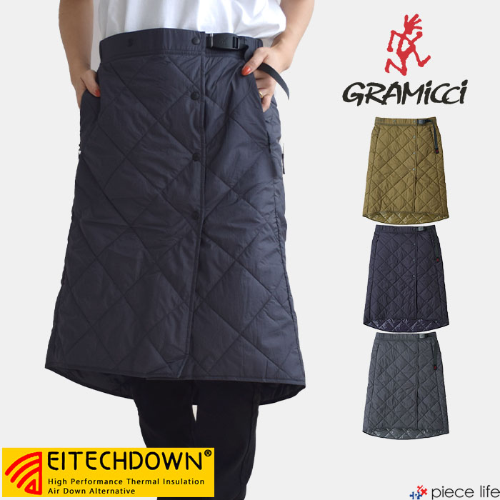 【10%OFFクーポン2025秋冬新作】グラミチ Gramicci スカート レディース ラップスカート 撥水 抗菌 防ダニ 収納袋 イージー ひざ掛け キルティング THERMAL INSULATION QUILTED SKIRT サーマルインサレーションキルテッドスカート カーキ ネイビー ブラック 黒 G5FW-SK033 14,058円