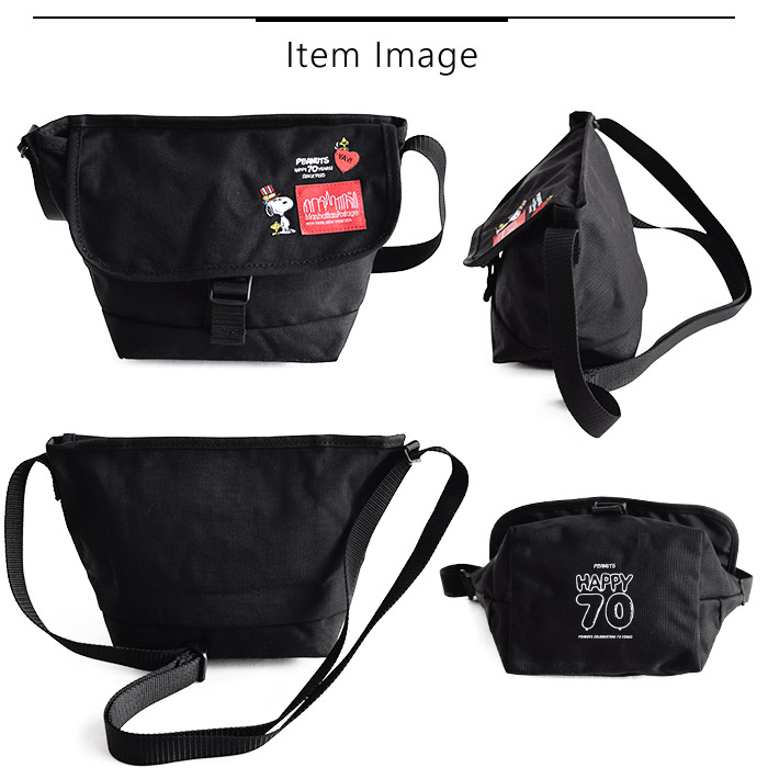 Manhattan Portage マンハッタンポーテージ ピーナッツ Peanuts 黒 スヌーピー メッセンジャーバッグ Casual Messenger Bag Peanuts バッグ メンズ レディース レディースバッグ 男女兼用 かばん ショルダーバッグ ブラック Black 黒 Mp1603peanuts Piece