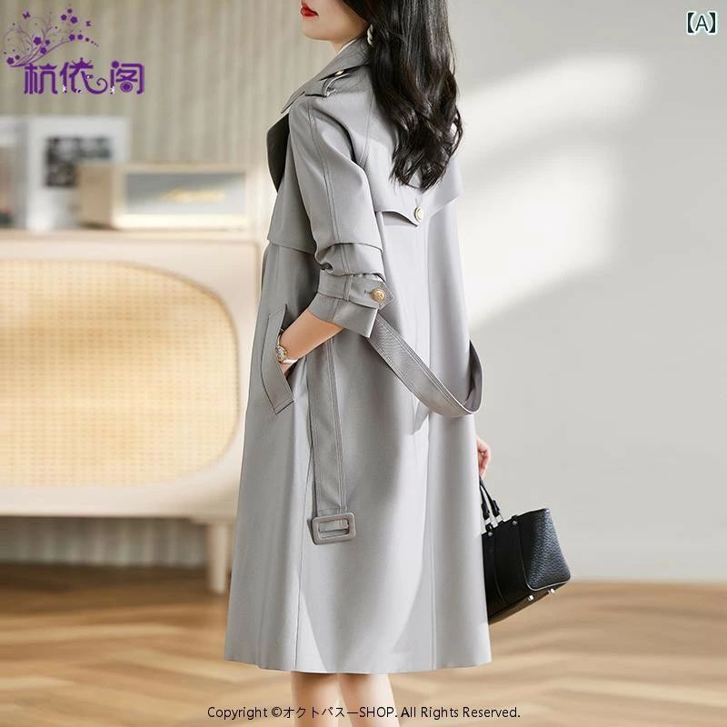 アウター レディース ファッション おしゃれ グレー トレンチコート 丈 春秋 婦人服|ピースセレクト