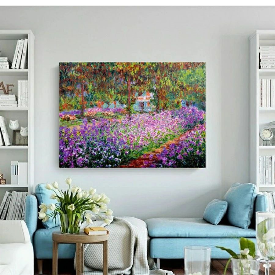 楽天市場】モネ作品 ダリアの咲く庭 ポスター 軽量アルミ製