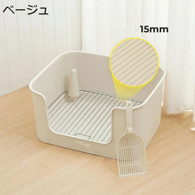 犬トイレ犬砂トイレボックス犬用トイレ囲いワイド深いトイレ柱付きはみ出し防止犬用トイレボックスステンレス網小型犬中型犬マーキングロッド付き飛沫防止滑り止め飛び散り防止｜ピースセレクト