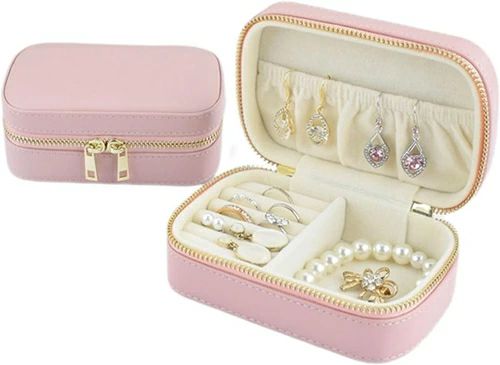 ジュエリーボックス アクセサリーケース ジュエリー収納 宝石箱 ミニ 携帯用 おしゃれ コンパクト 持ち運び 小物入れ ピアス ネックレス リング 指輪置き 女の子 女性用 ピンク