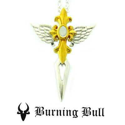 シルバー925ムーンストーンウィングクロスペンダントネックレス 送料無料 バーニングブル ゴールドのコンビ 大人気