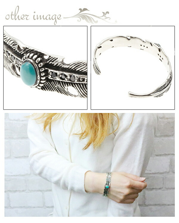 バングル メンズ 折り返しバングル ブレスレット Ag925 ターコワーズ オニキス 羽毛 レディースにも 貨物輸送無料 スプリング夏時 大きい人望 Daemlu Cl