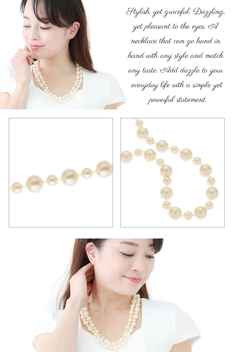 最新 ネックレス レディース パール 真珠 2連 ドレスに合う ブラックフォーマル 冠婚葬祭 七五三 入園式 卒園式 入学式 卒業式 結婚式 披露宴 パーティー カジュアル シンプル おしゃれ 綺麗 上品 高級感 ゴージャス 記念日 誕生日 プレゼント ギフト メール便送料無料