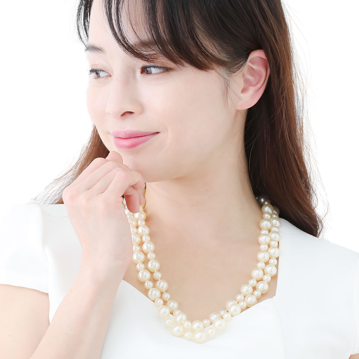 最新 ネックレス レディース パール 真珠 2連 ドレスに合う ブラックフォーマル 冠婚葬祭 七五三 入園式 卒園式 入学式 卒業式 結婚式 披露宴 パーティー カジュアル シンプル おしゃれ 綺麗 上品 高級感 ゴージャス 記念日 誕生日 プレゼント ギフト メール便送料無料
