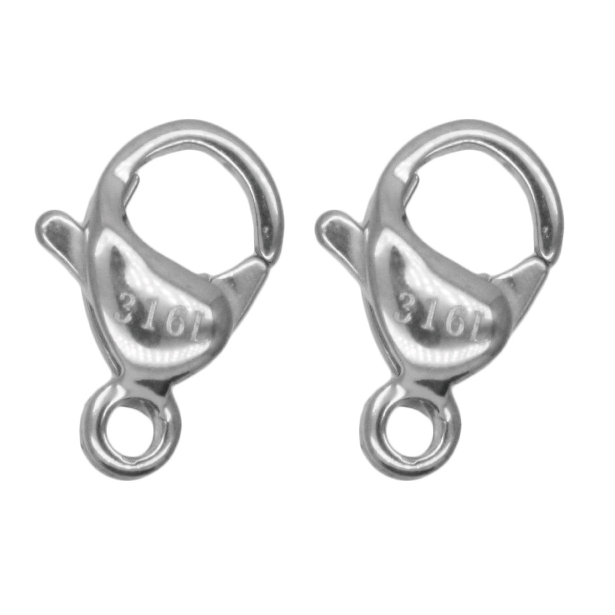 カニカン レディース メンズ サージカルステンレス製 パーツ 金具のみ 留め具 2個セット 9mm 10mm 12mm 13mm お肌に優しい 低金属アレルギー対応 ハンドメイド Diy 手作り 接続パーツ アクセサリー作り オリジナル作成 日本の職人技