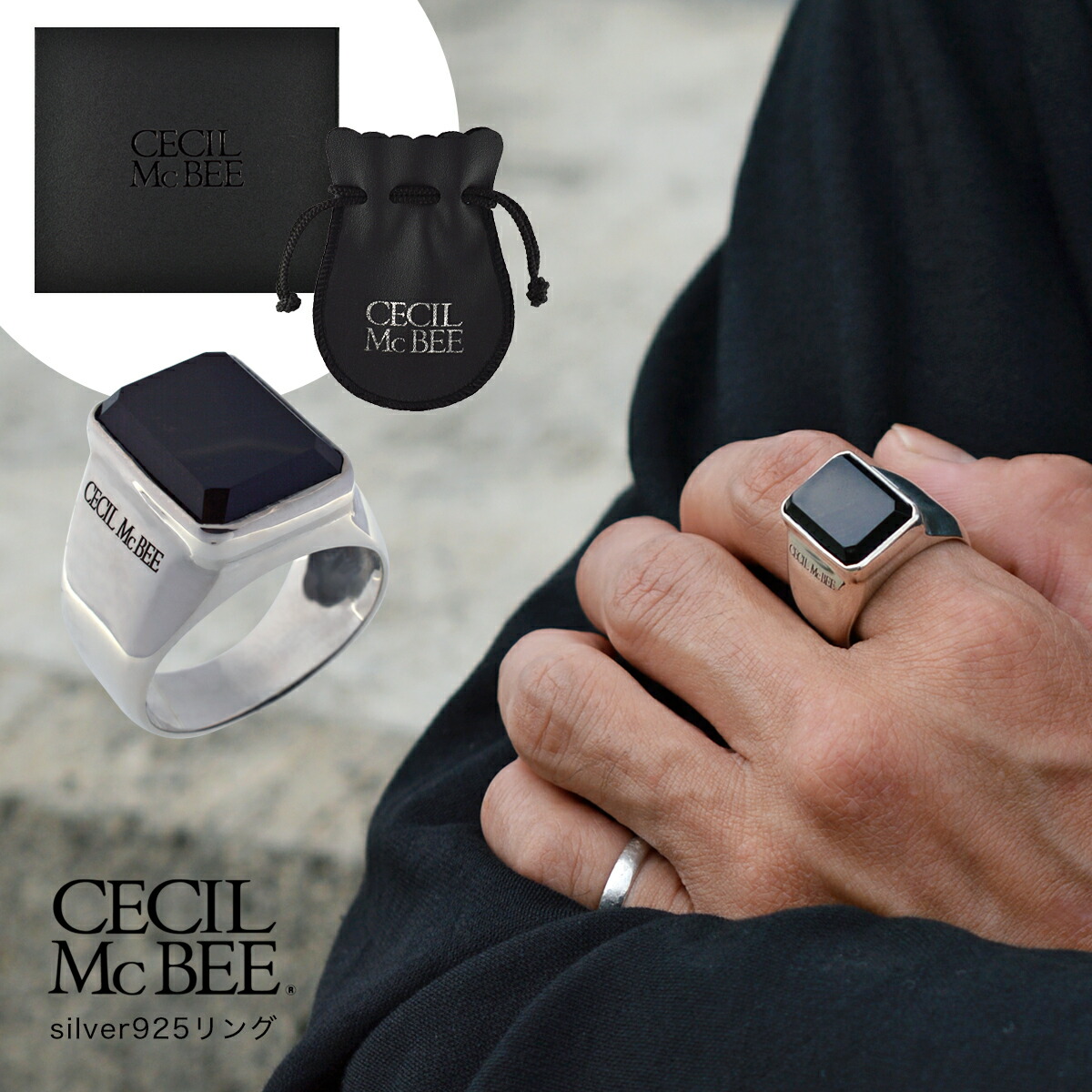 楽天市場】mollive ONYX RING SIGNET FLAT SQUARE : C-G