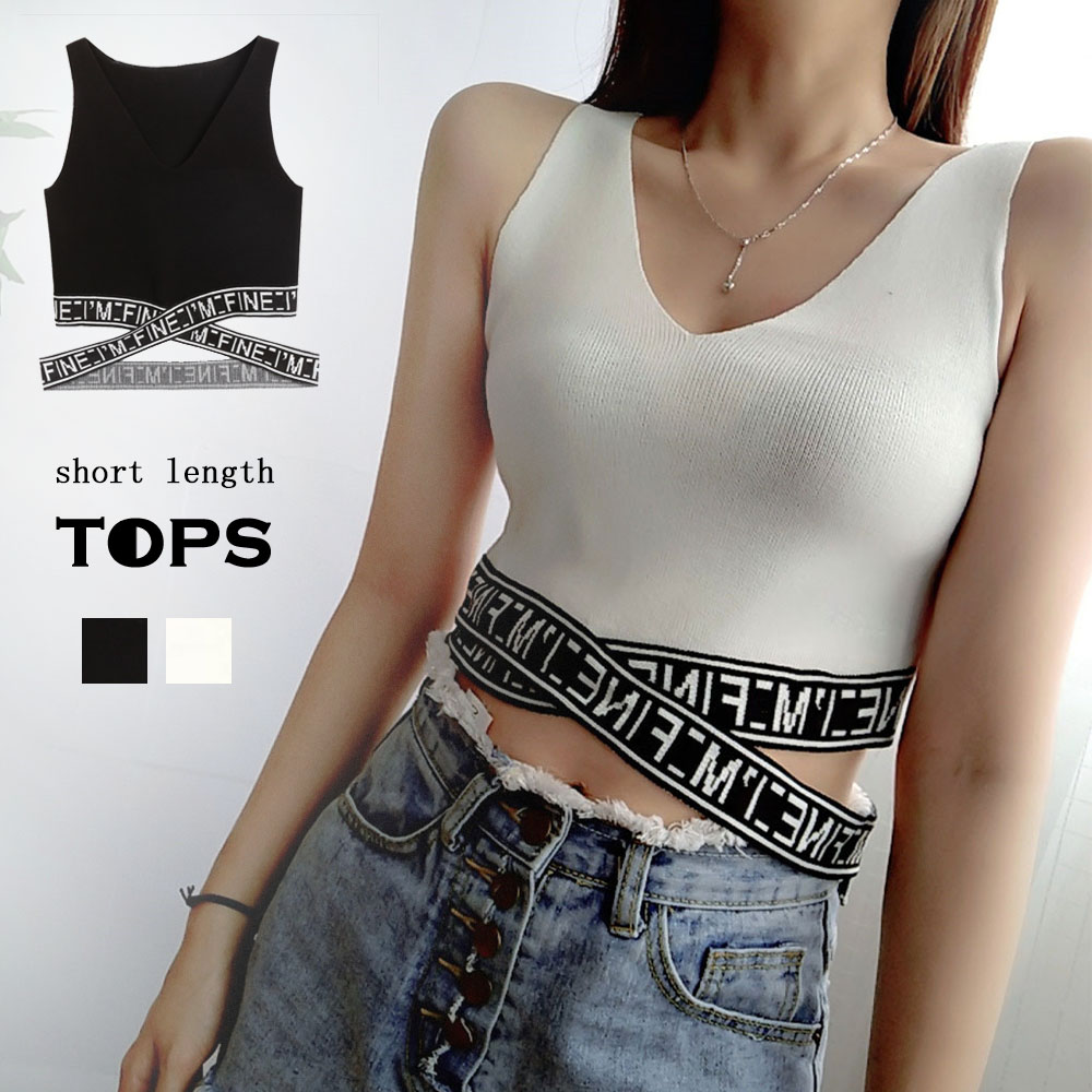 4年保証 タンクトップ へそ出し 秋冬 レディース タンクトップ ニット ポリエステル ショート丈 ノースリーブ Gs Louislegrand Com