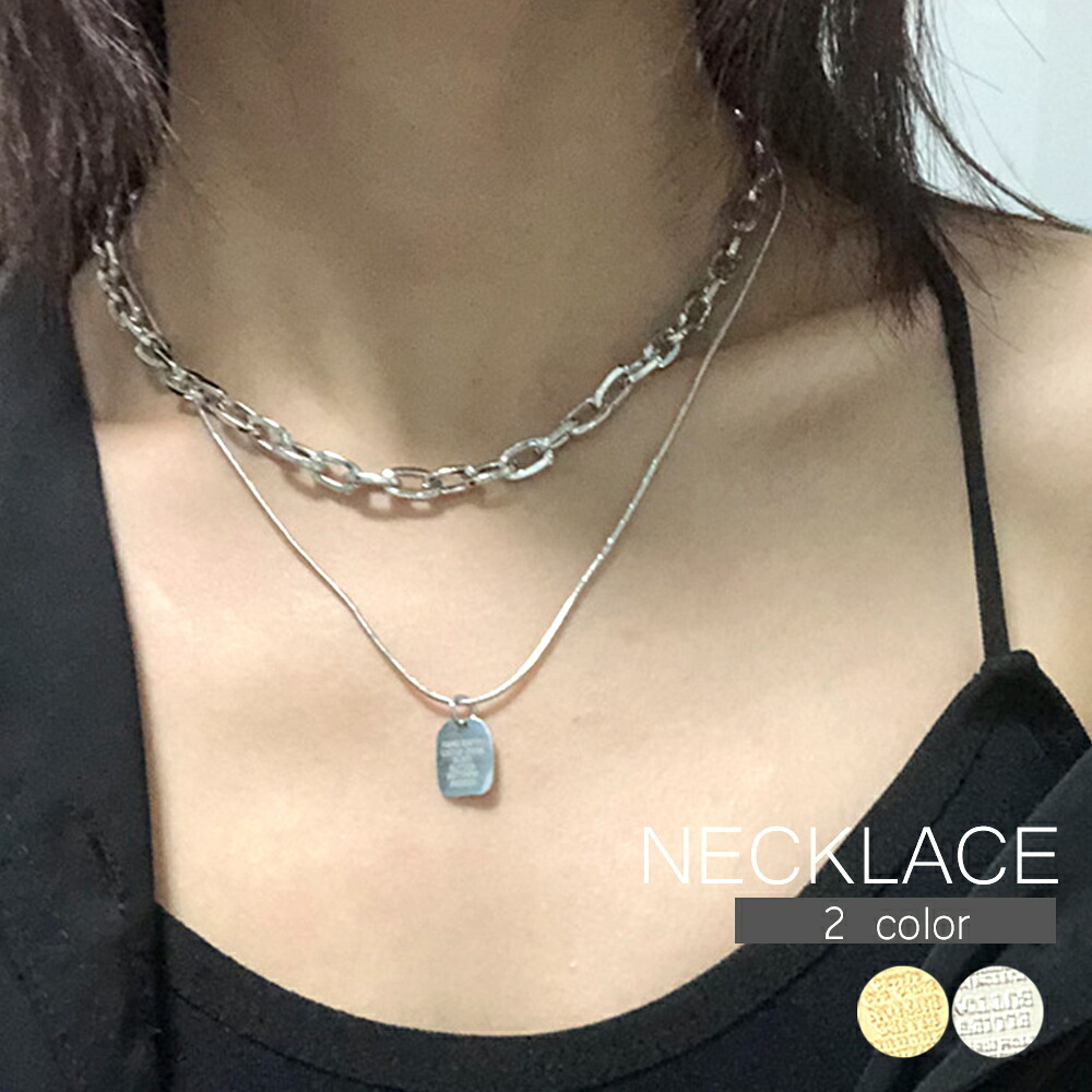 Choker Necklace for Women Spring Summer Autumn Winter Chain Double Pendant with Alloy Letters