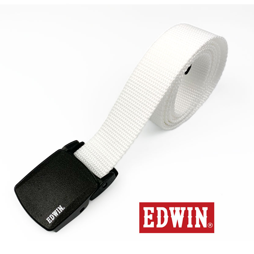 割引発見 ベルト メンズ レディース 春夏秋冬 幅3cm ガチャベルト 穴なし 超軽量 ナイロン Edwinロゴ 日本製 白 Batesmartin Com