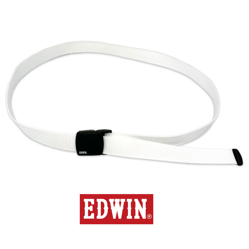 割引発見 ベルト メンズ レディース 春夏秋冬 幅3cm ガチャベルト 穴なし 超軽量 ナイロン Edwinロゴ 日本製 白 Batesmartin Com