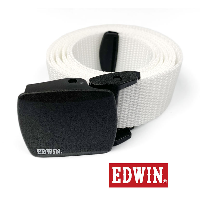 割引発見 ベルト メンズ レディース 春夏秋冬 幅3cm ガチャベルト 穴なし 超軽量 ナイロン Edwinロゴ 日本製 白 Batesmartin Com