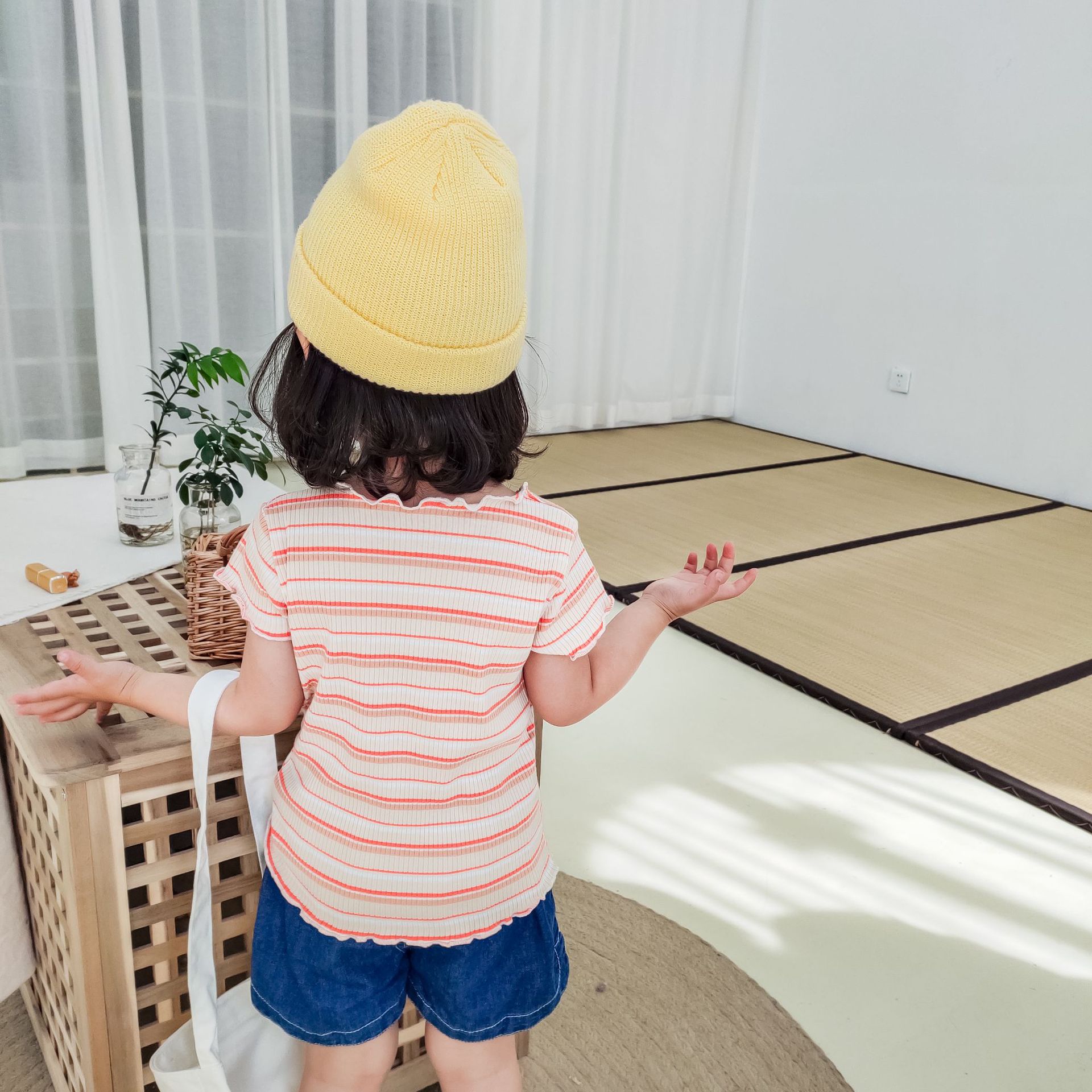 Sale 75 Off Tシャツ キッズ ガールズ レディース 春夏 半袖 丸首 袖と首元と裾フリル コットン ボーダー柄 親子コーデ 青 Www Yourrequestentertainment Com