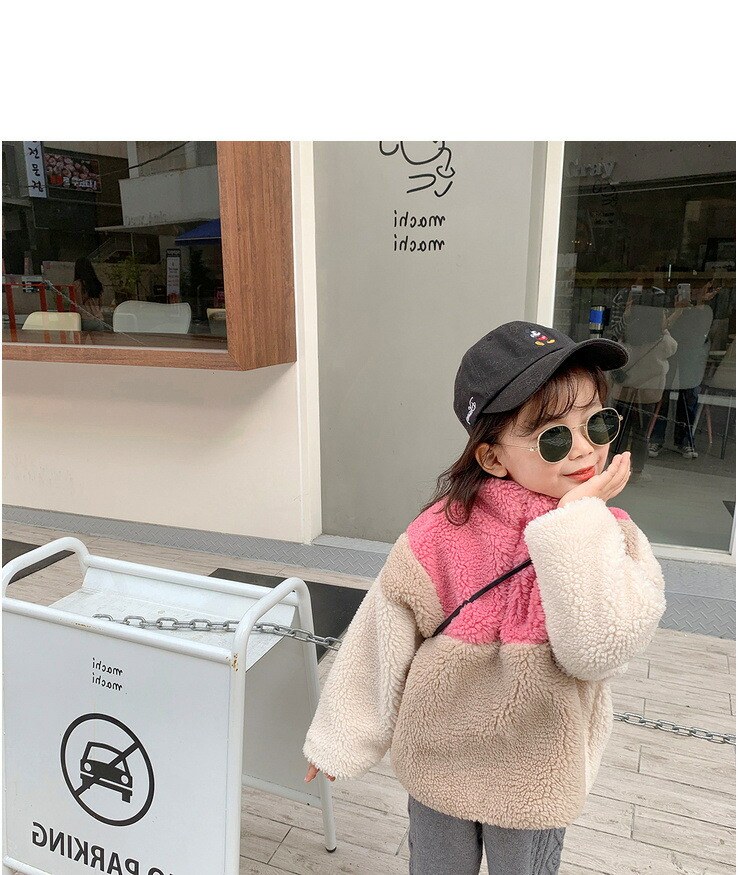 高級な フリース キッズ ボーイズ ガールズ 秋冬 プルオーバー ハイネック もこもこ ポリエステル 配色切替 可愛い 青 Tonna Com