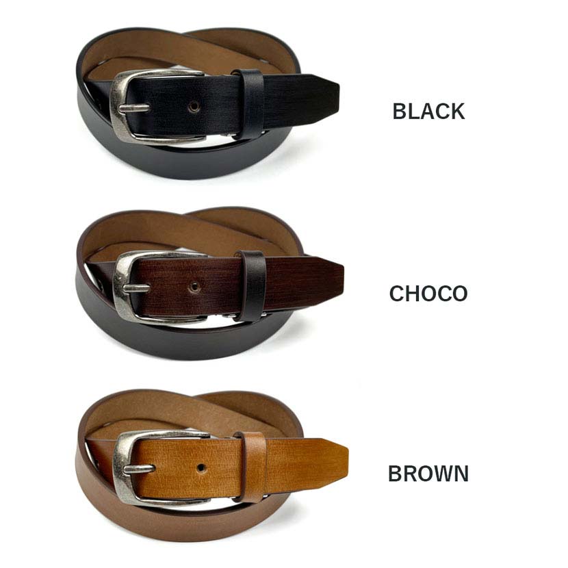 ラッピング無料 ベルト メンズ 春夏秋冬 プレーンベルト 幅3cm以下 厚め 牛革 リアルレザー 高級感あり 全3色 日本製 Edwin 黒 Bagochile Cl