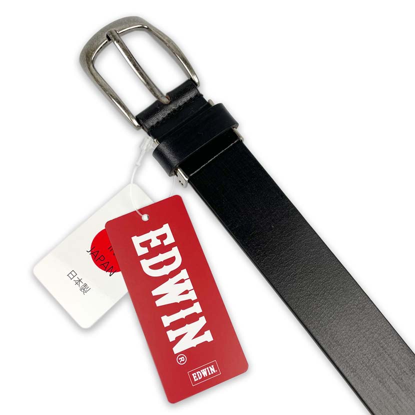 ラッピング無料 ベルト メンズ 春夏秋冬 プレーンベルト 幅3cm以下 厚め 牛革 リアルレザー 高級感あり 全3色 日本製 Edwin 黒 Bagochile Cl