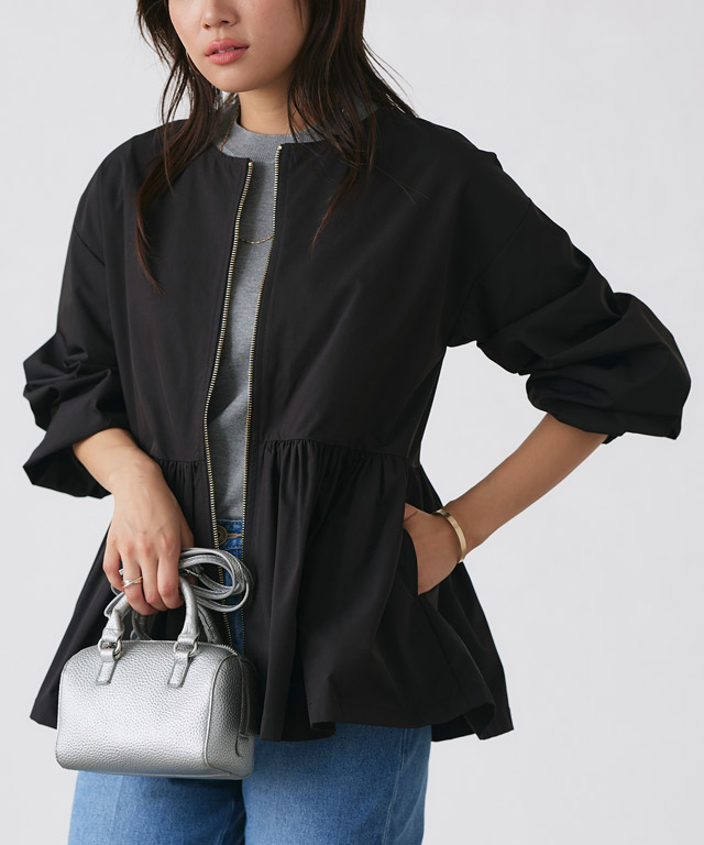 【送料無料】選べるヘムフレアブルゾン ☆ ブルゾン レディース ノーカラーブルゾン フレアブルゾン ノーカラー パーカー ライトアウター アウター マウンテンパーカー 防寒 UV対策 日焼け対策 ピエロ