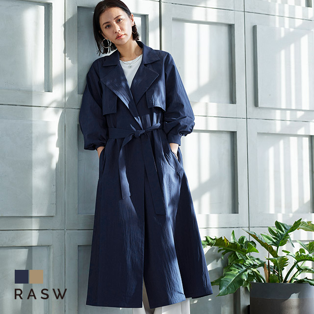 【MAX15%OFFクーポン】[RASW]2wayトレンチコート ☆ コート トレンチコート 2way ジレ ロング丈 UV対策 綿混 コットン オフィス 通勤 羽織り ベージュ レディース ピエロ 送料無料｜Pierrot【ピエロ】