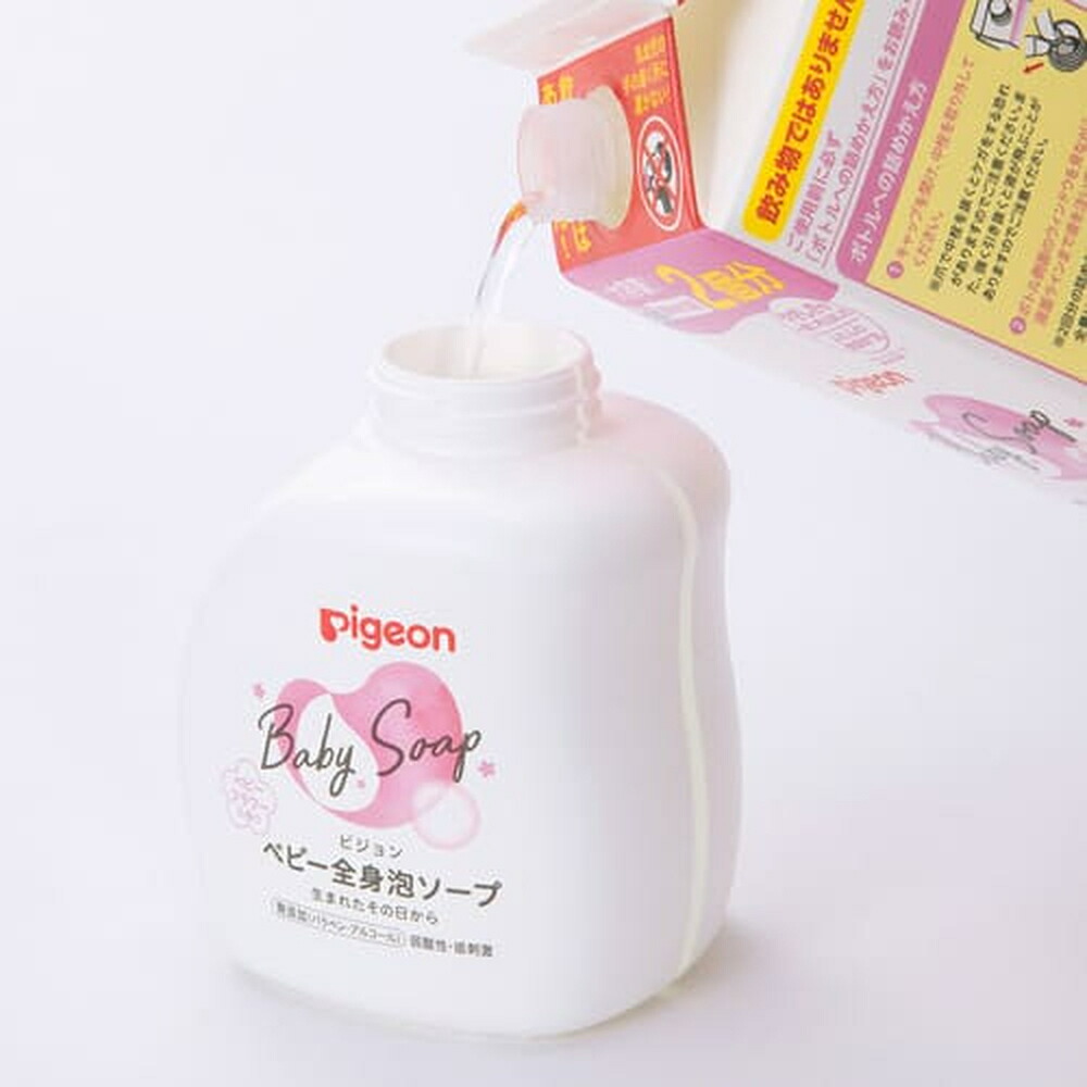 全身泡ソープ ベビーフラワーの香り詰めかえ用２回分８００ｍｌ×３個 6回分|0ヵ月〜 ピジョン ベビーソープ ボディソープ ボディーソープ 石鹸  石けん せっけん ベビーせっけん ベビー おふろ・バス用品
