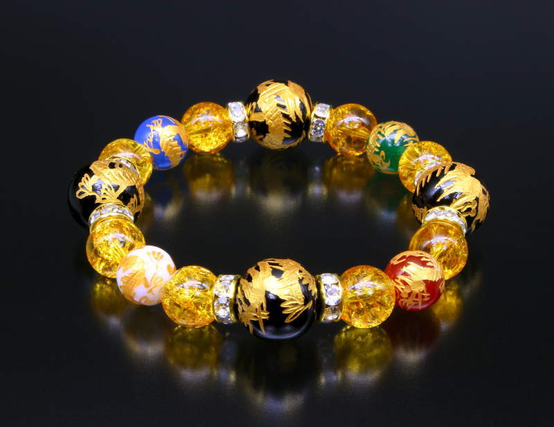 楽天市場】金運祈願・龍神ブレスレット 祈祷証明書付き 天然石