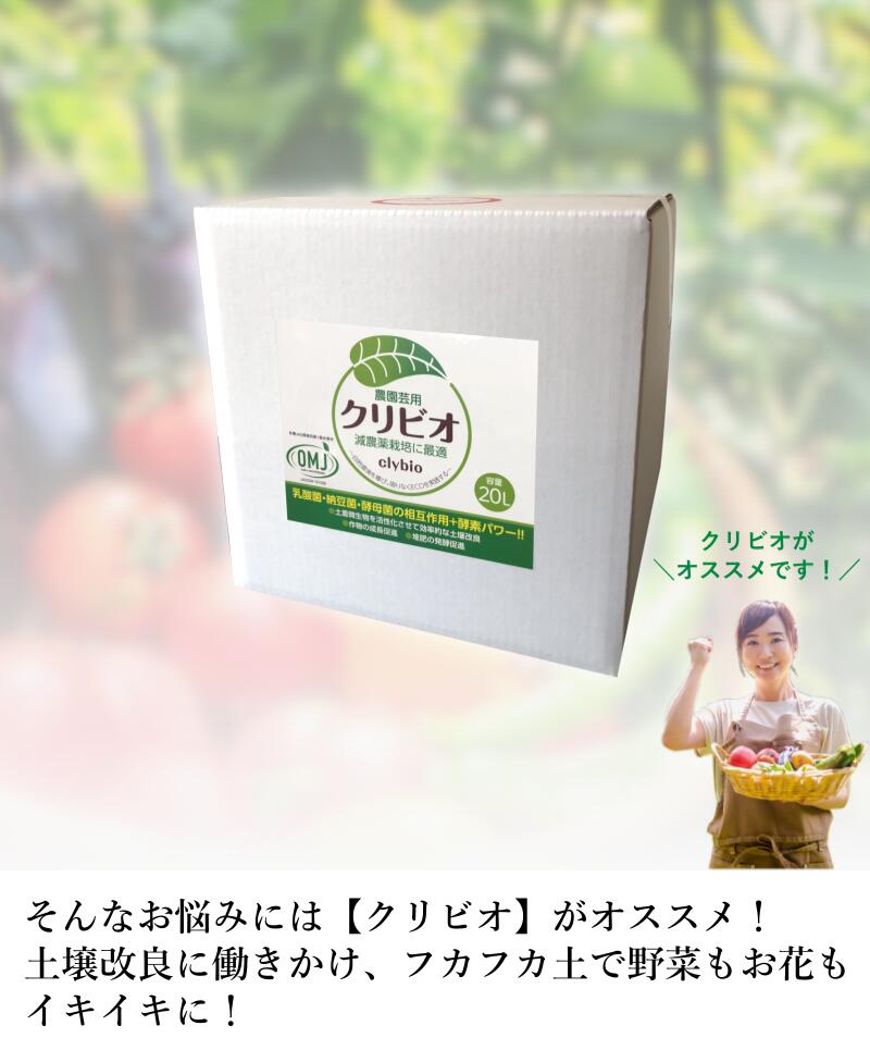 クリビオ 農業 園芸 土づくり 団粒化 有機栽培 乳酸菌 国産 l 無農薬栽培 自然由来成分 畑 納豆菌 野菜栽培 土 日本製 フカフカ エコ 花 オーガニック 田んぼ 酵母菌 無添加 酵素 微生物 観葉植物 ガーデニング 家庭菜園 園芸資材 堆肥 バイオ 土壌改良