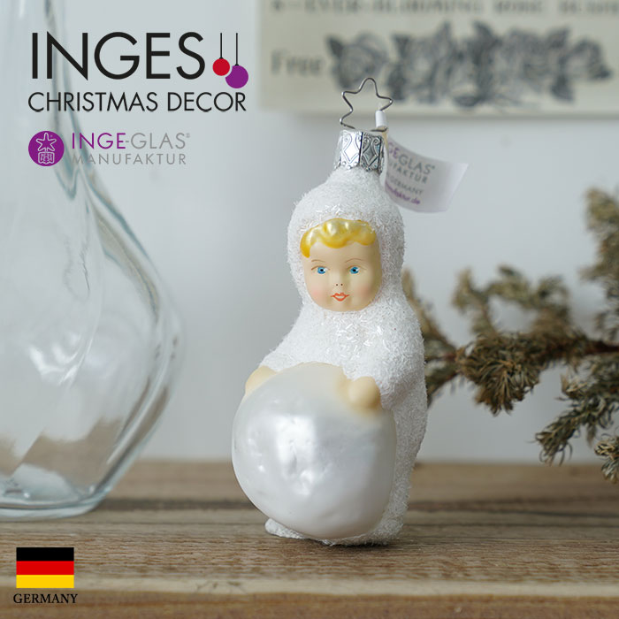 Inge glas　インゲグラス　天使　ガラスオーナメント　クリスマス Inge glas インゲグラス プレゼントを持つ天使 ガラスオーナメント