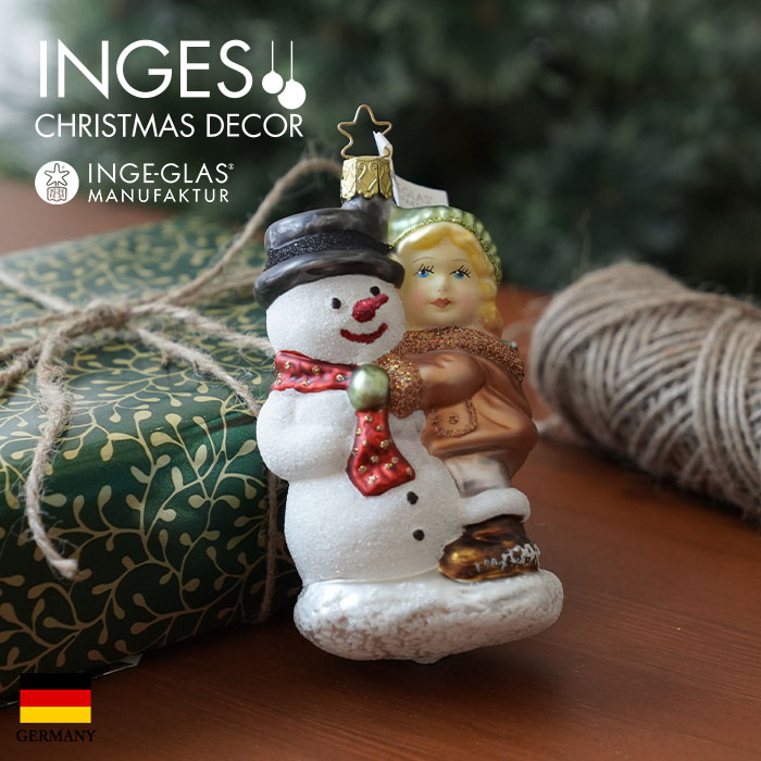 10049S015 ドイツINGE-GLAS MANUFAKTUR(インゲ・グラス)[I137]ゆきだるまのお友達 12.5cm ハンドメイドオーナメント Made in Germany 職人の手作り ヨーロッパ直輸入 クリスマス ピカキュウホーム ピカキュウhome｜ピカキュウhome